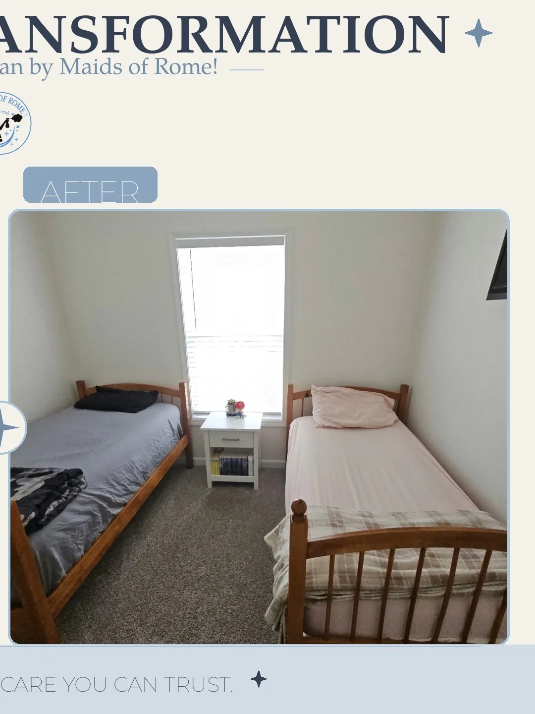Before and after cleaning photo - Second Bedroom