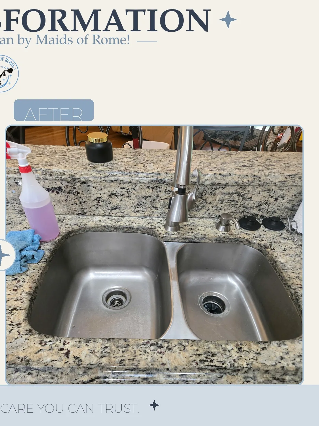 Before and after cleaning photo - Bathroom Sink