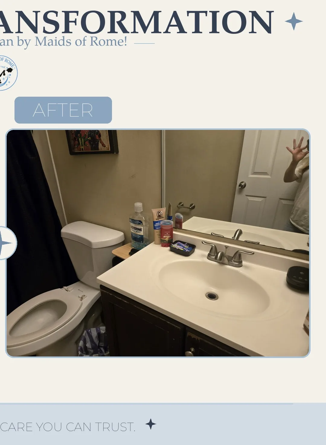 Before and after cleaning photo - Bathroom