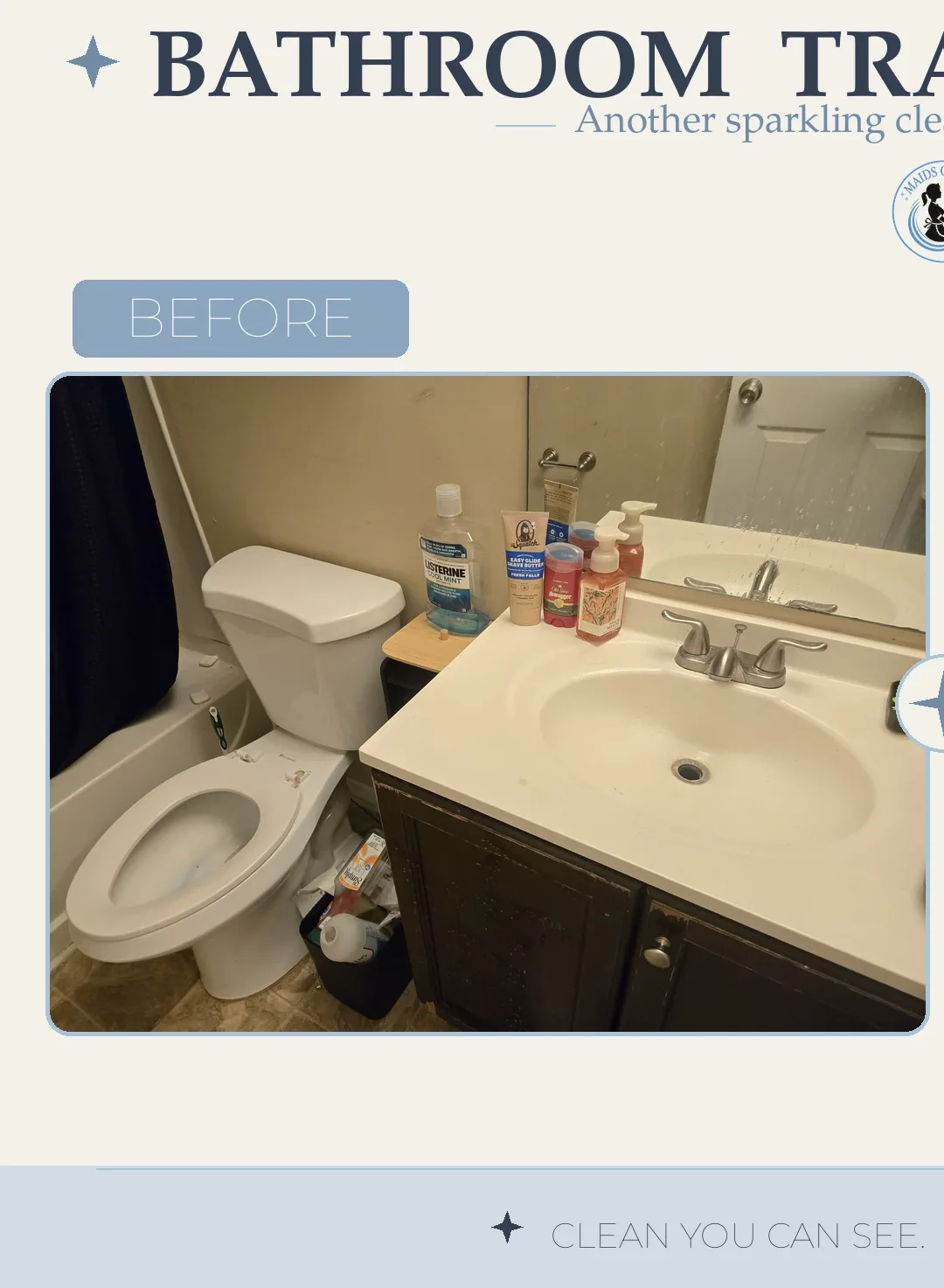 Before and after cleaning photo - Bathroom