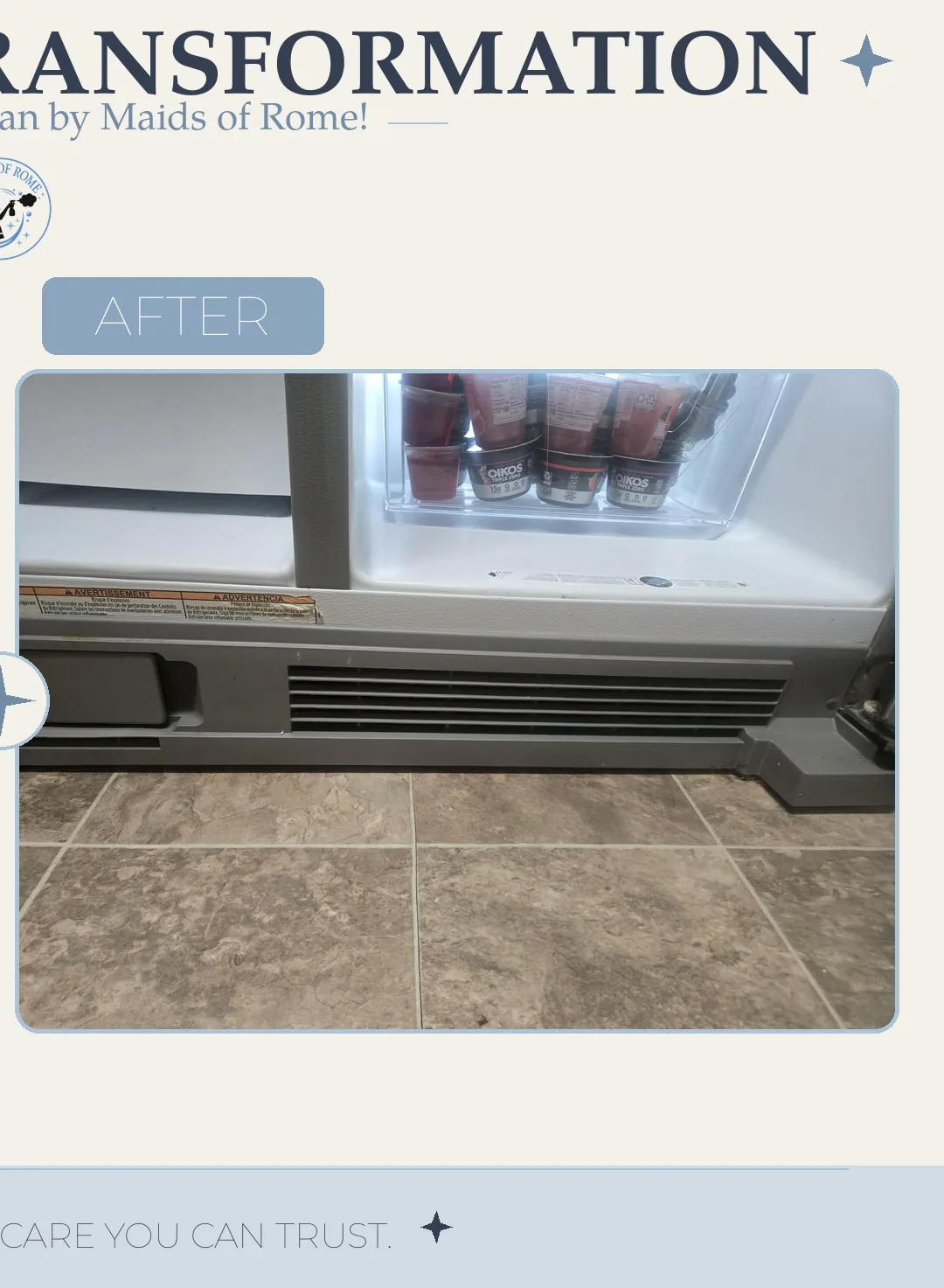 Before and after cleaning photo - Fridge Coils